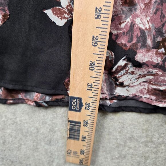 Dainty Hooligan Black Sleeveless Floral Print Shift Dress Size M Lined Polyester - Picture 8 of 8